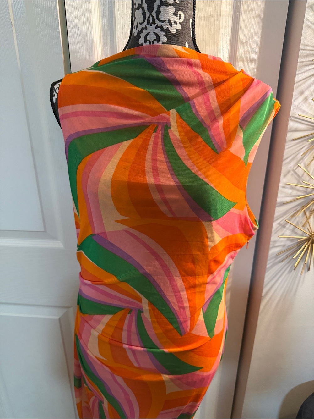 Donna Morgan Vibrant Orange Dress Top